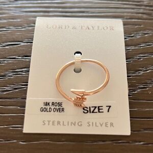 18k Rose Gold over Sterling Silver Arrow Ring